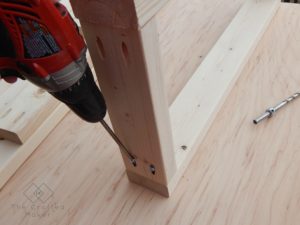 Assembling Table legs for Console Table - The Crafted Maker