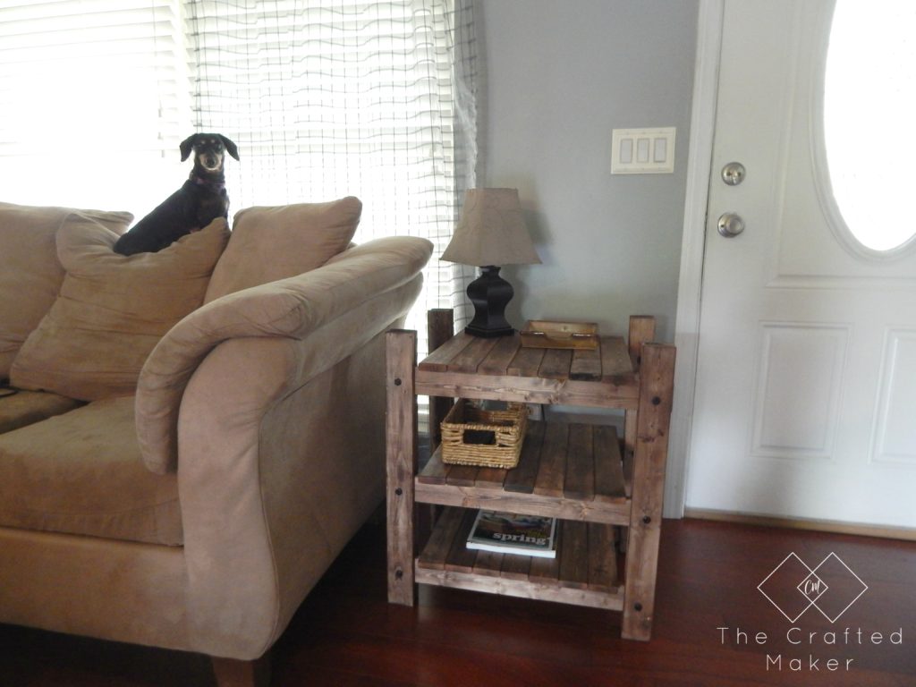 Build this DIY Arhaus inspired end table! Easy build with just a few sizes of wood and nuts and bolts. Great weekend project. Includes free PDF plans!