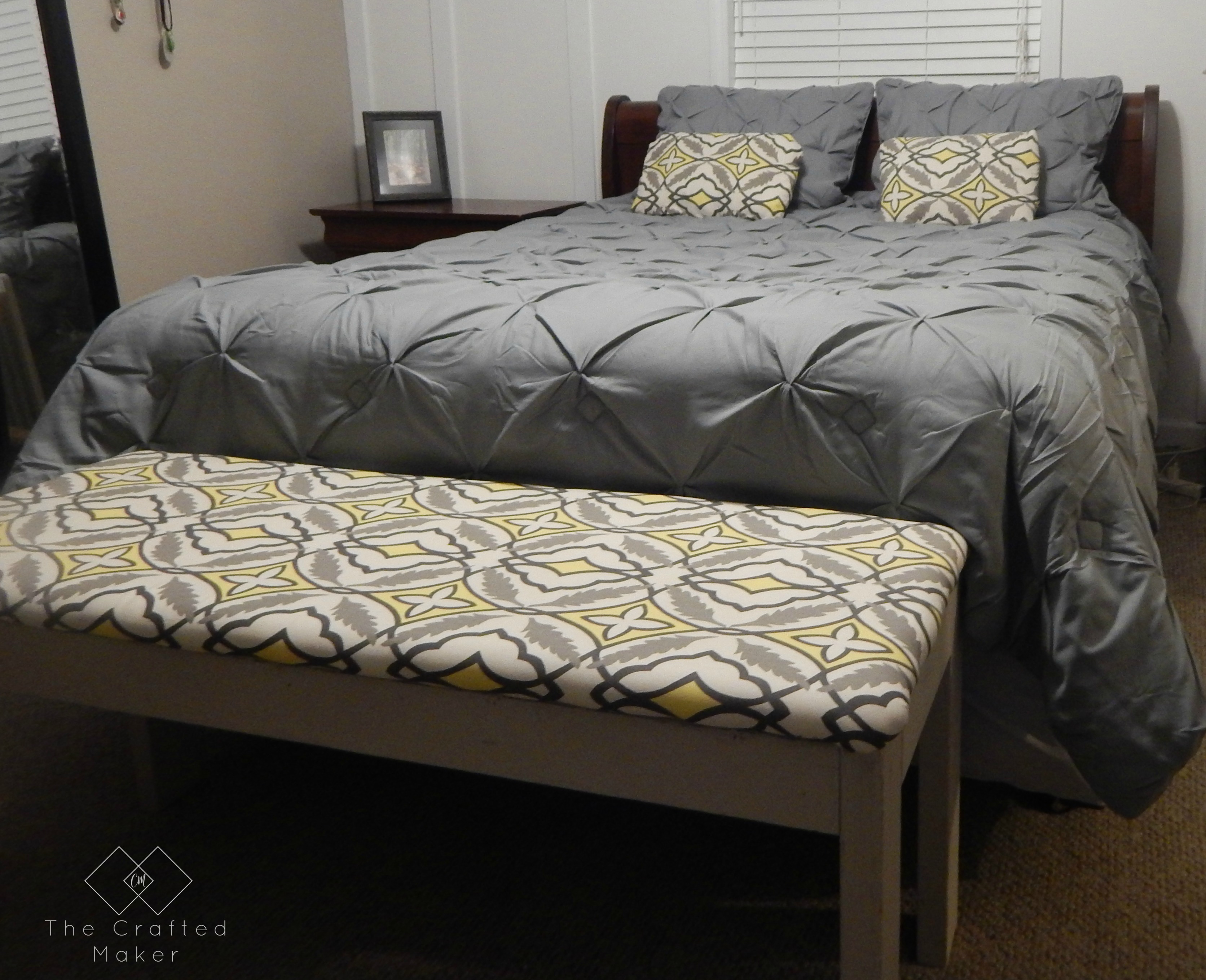 DIY Fabric Covered Dressing Bench