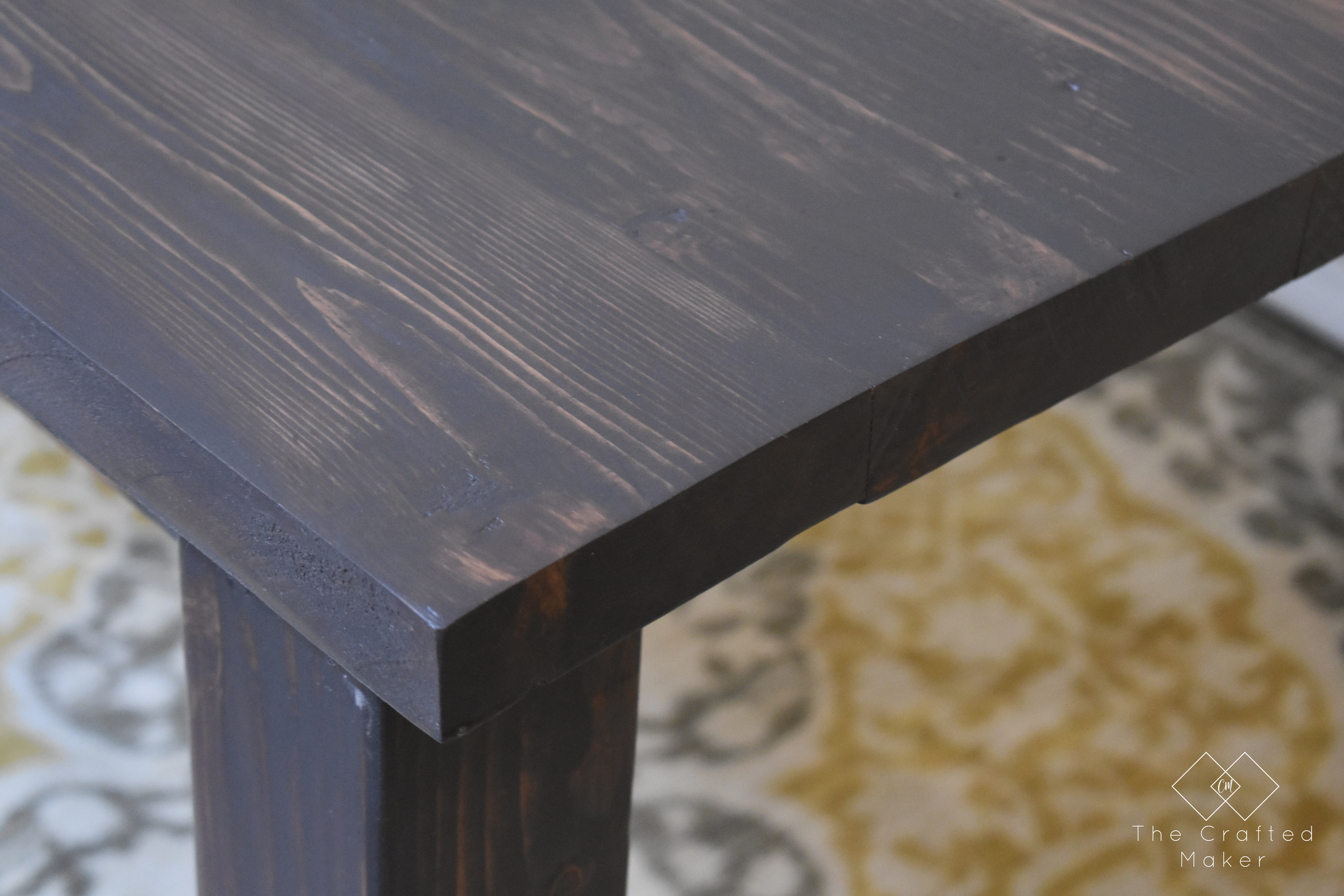Build this modern farmhouse dining table for your next gathering. This table is perfect for smaller dining rooms or breakfast nooks.